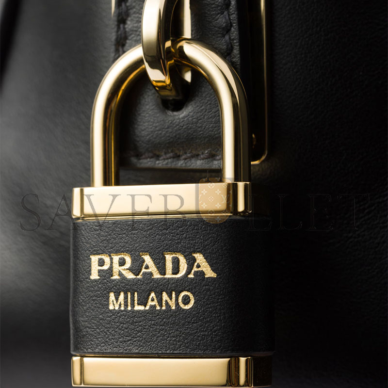 PRADA RE-NYLON AND LEATHER MEDIUM TOP-HANDLE BAG WITH PADLOCK 1BB132 (30*17.5*10cm) PRADA RE-NYLON AND LEATHER MEDIUM TOP-HANDLE BAG WITH PADLOCK 1BB132 (30*17.5*10cm)